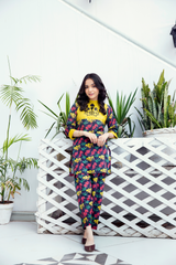 Ready to wear: Printed floral khadar embroided shirt with trouser